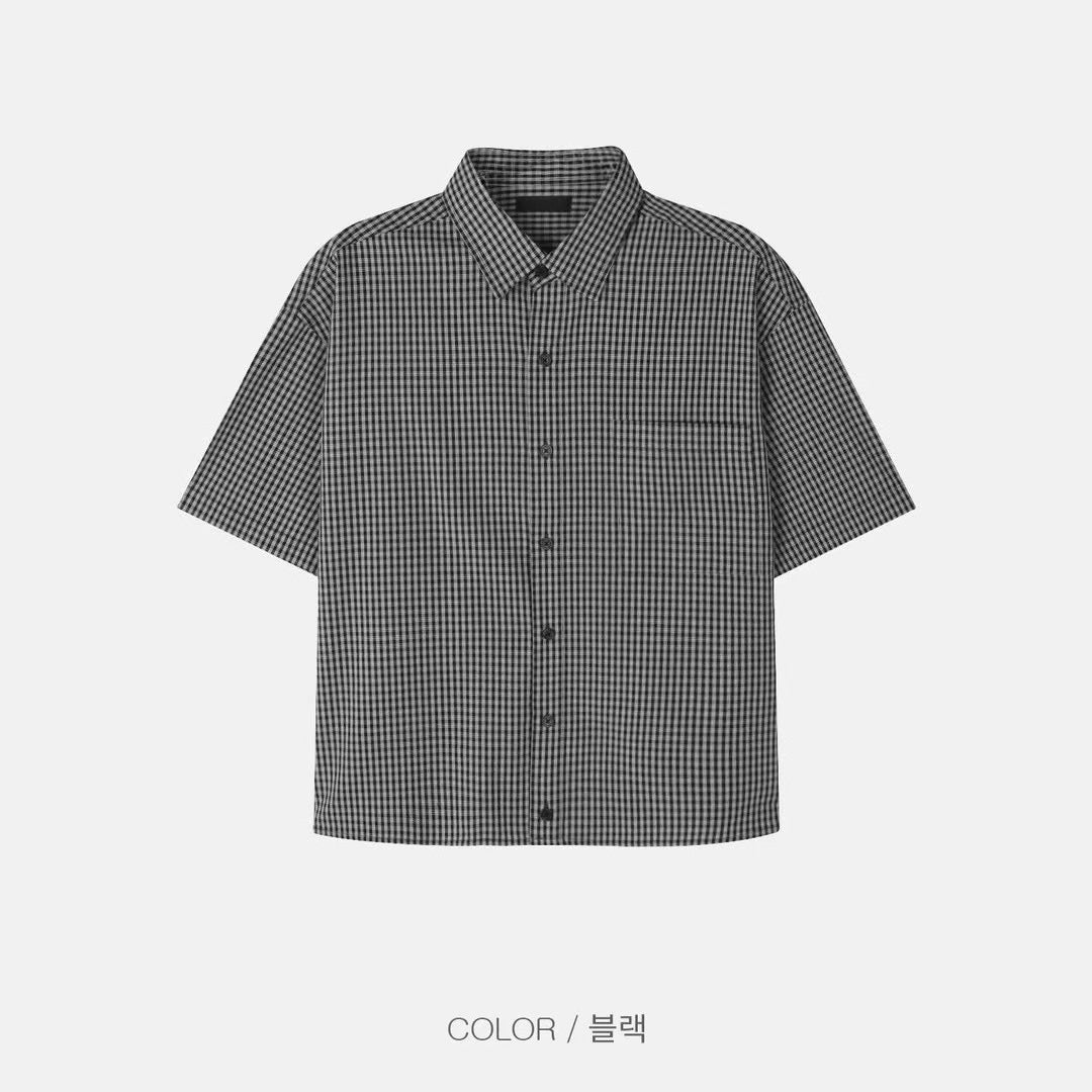 Check crop shirt