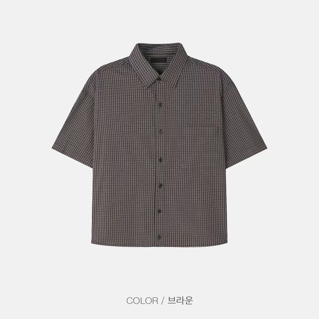 Check crop shirt