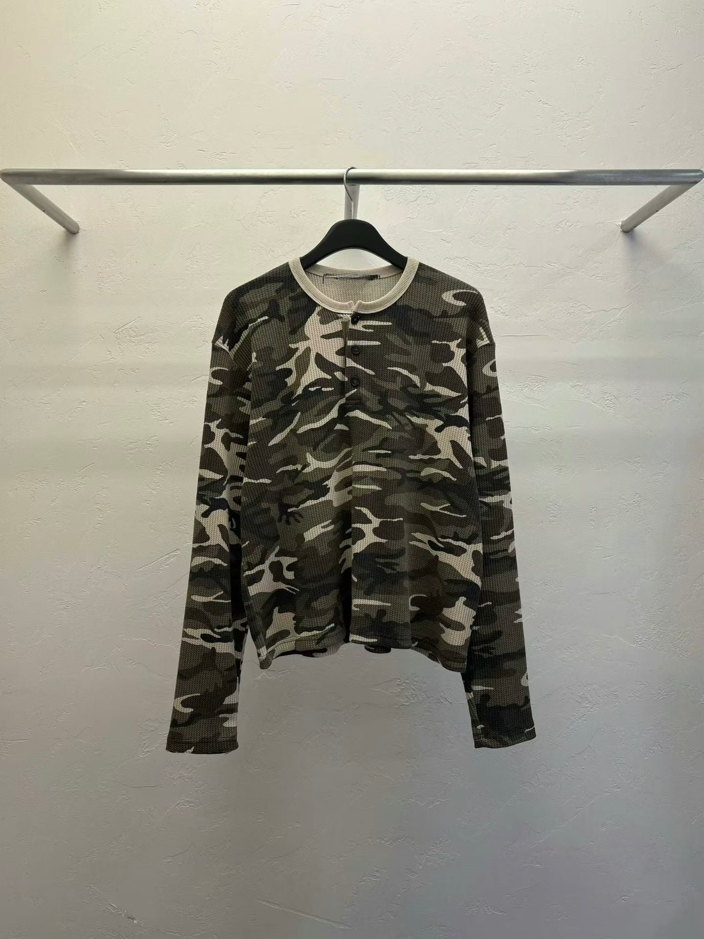 Waffle Camo boxy Long sleeve