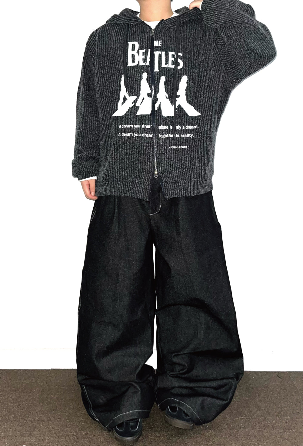 Newspaper Raw Baggy Jeans