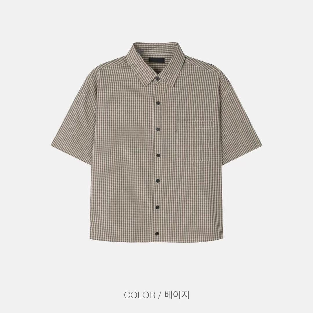 Check crop shirt