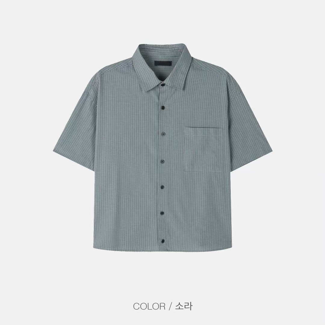 Check crop shirt