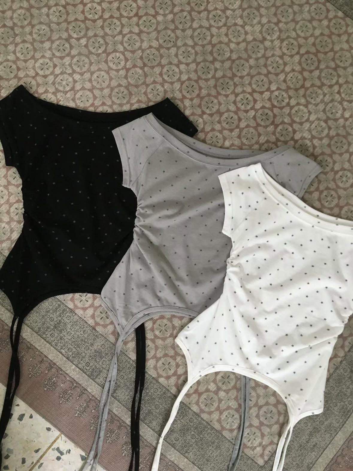 SS26 Star Print Boat Neck Top