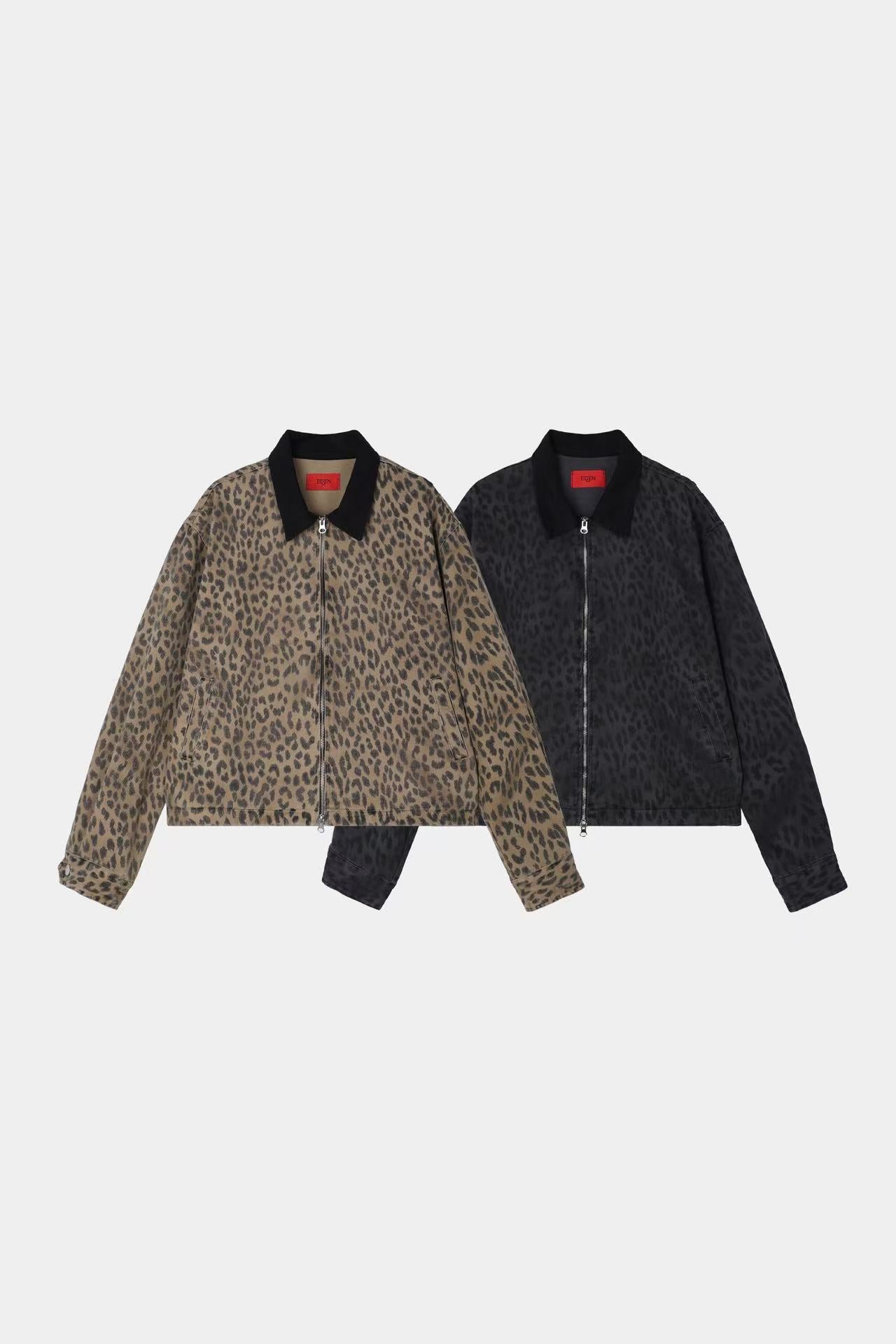 Leopard Print Worker Jacket