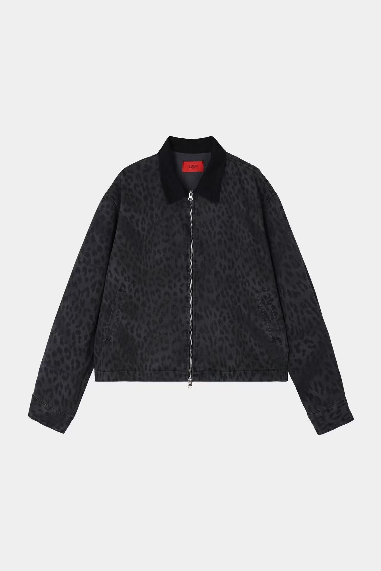 Leopard Print Worker Jacket