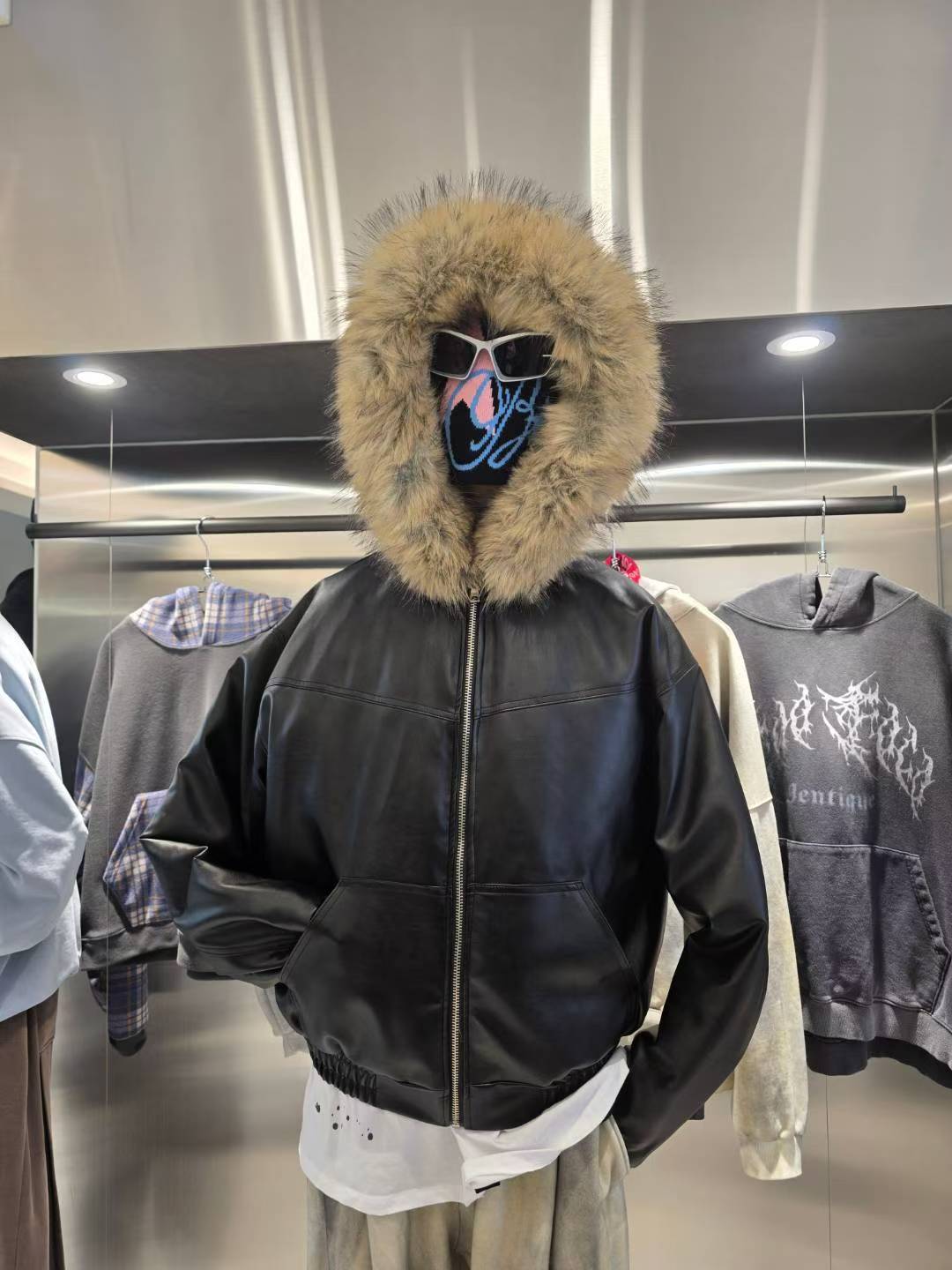 Embroidered Leather Jacket