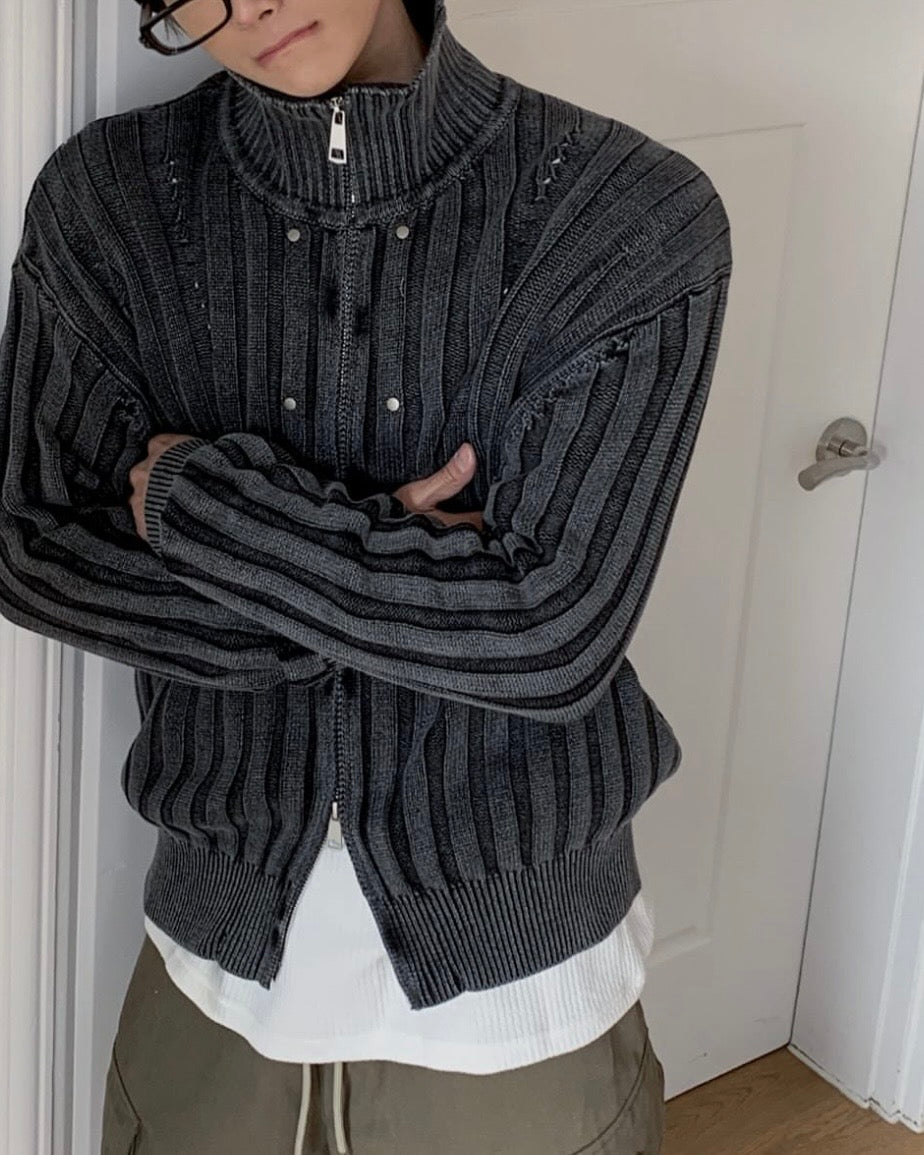 Dirty Work Knit Zip Up