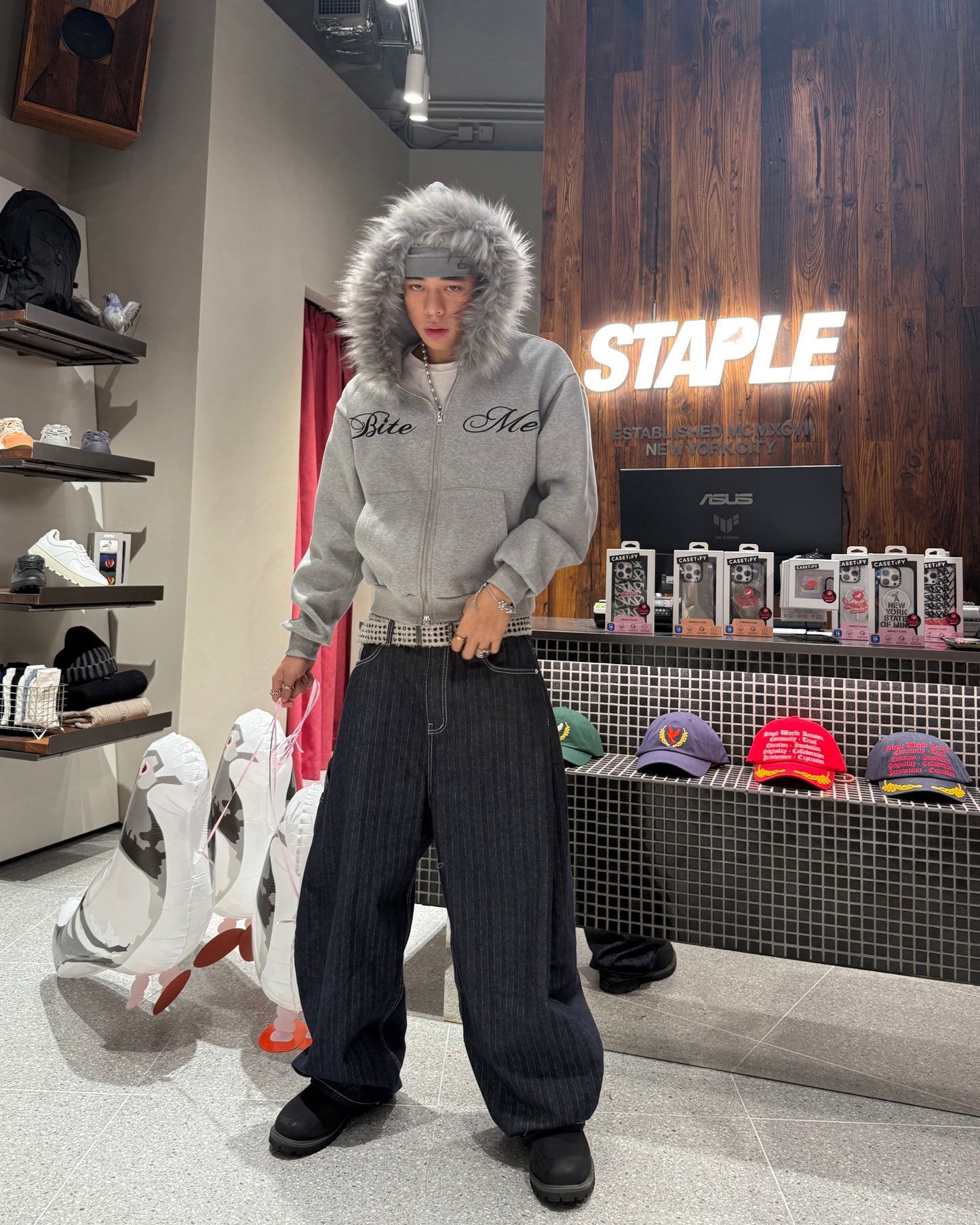 “Bite Me “Fur Zip Hoodie