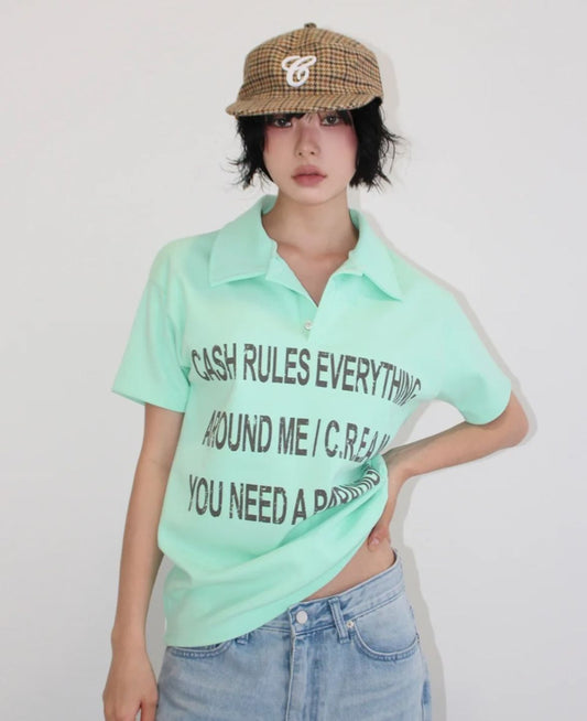 SS26 Slogan Polo Shirt