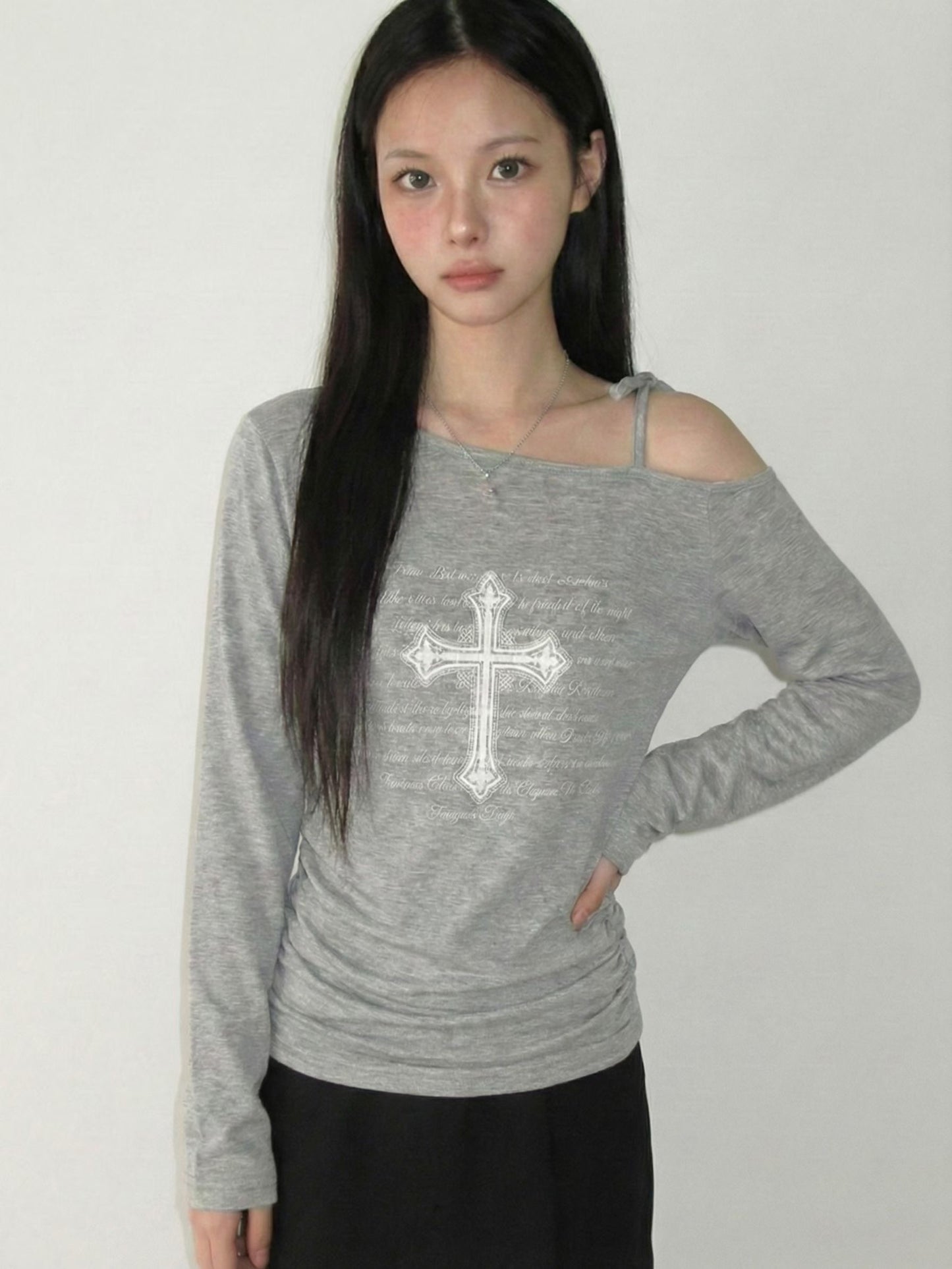SS26 Cross off shoulder long sleeve