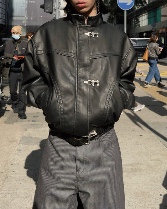 SS26 Fireman Hook leather Jacket 2