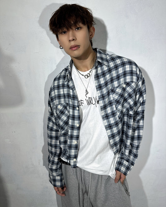 Check crop  shirt