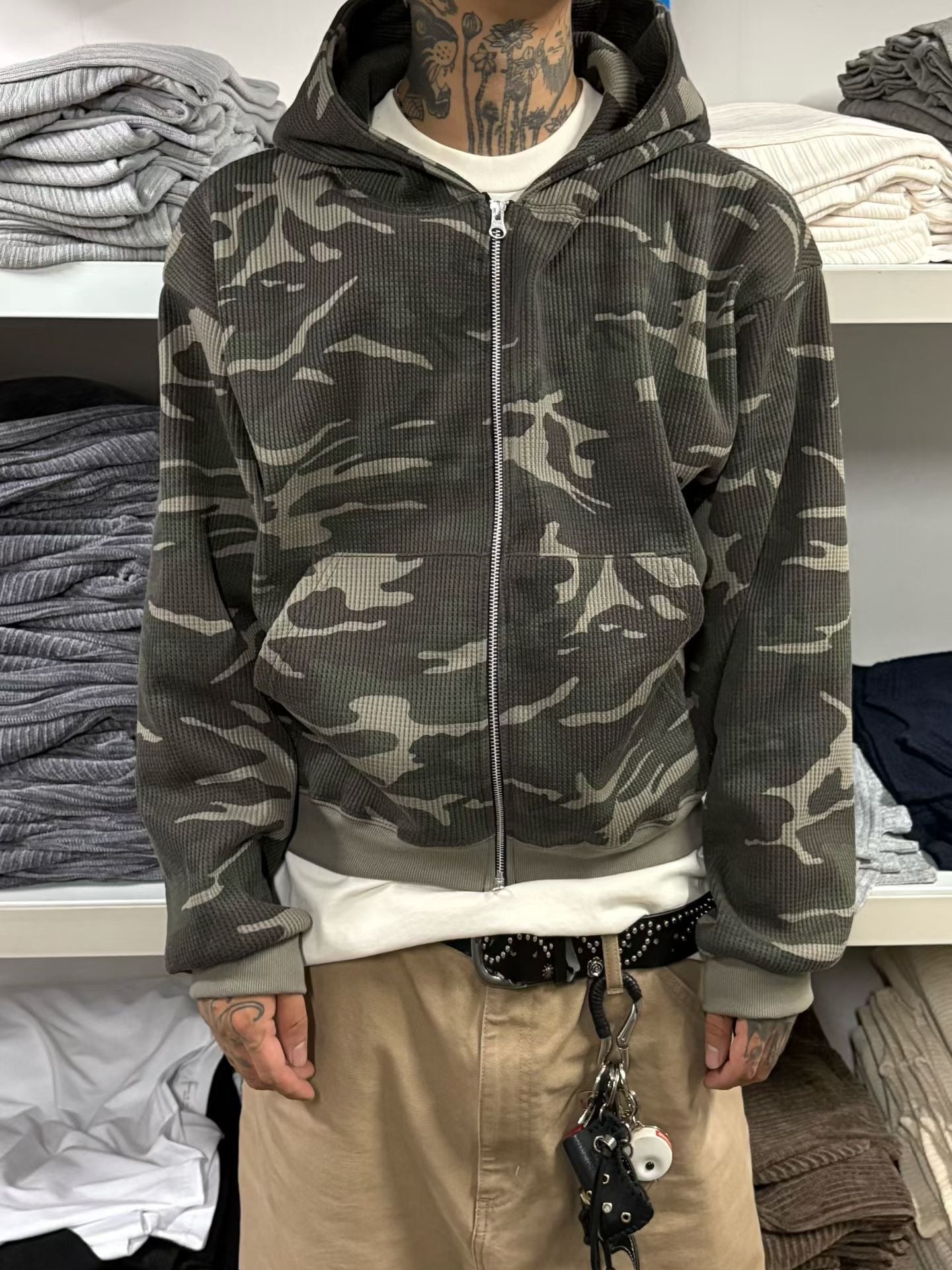Waffle Camo zip jacket