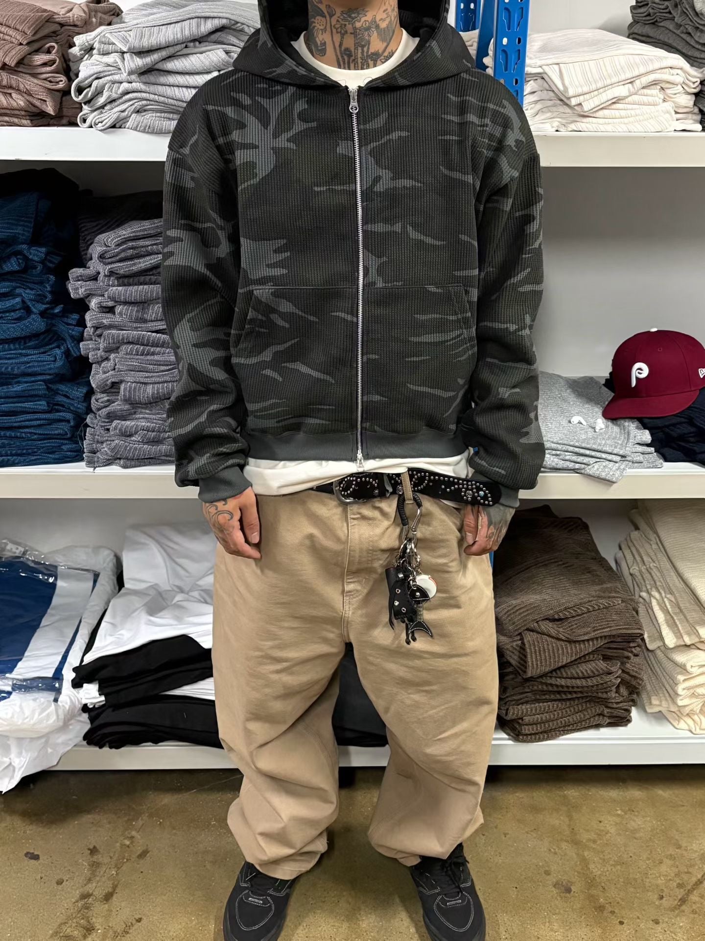 Waffle Camo zip jacket