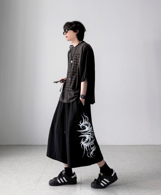 FW 26 Tatoo Graphic Jorts