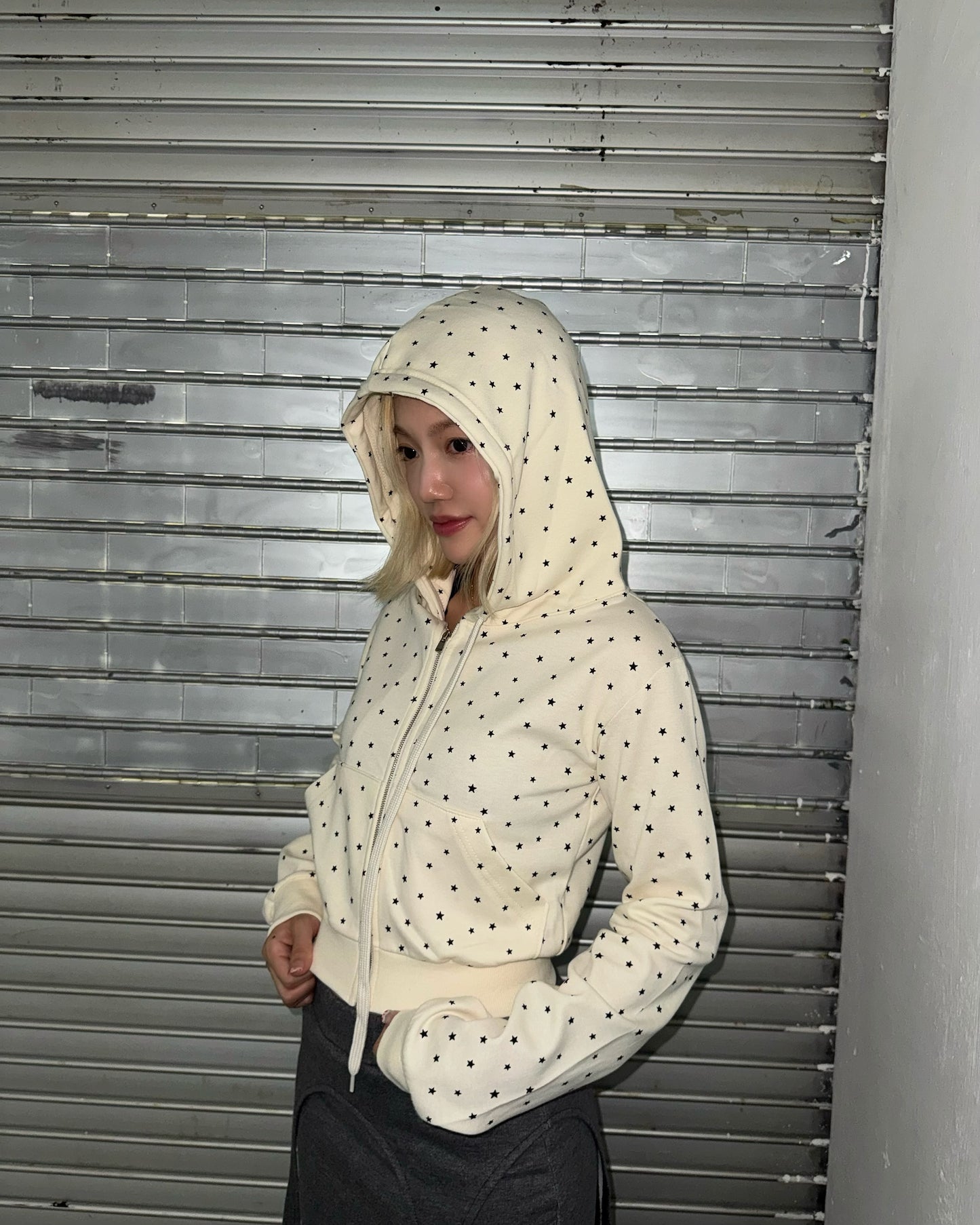 SS26 Star Print Zip Hoodie