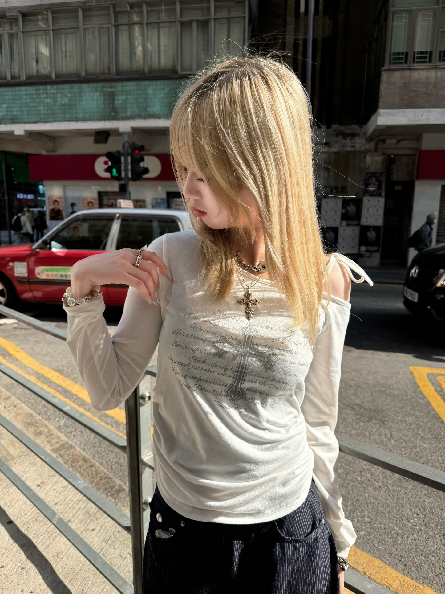 SS26 Cross off shoulder long sleeve