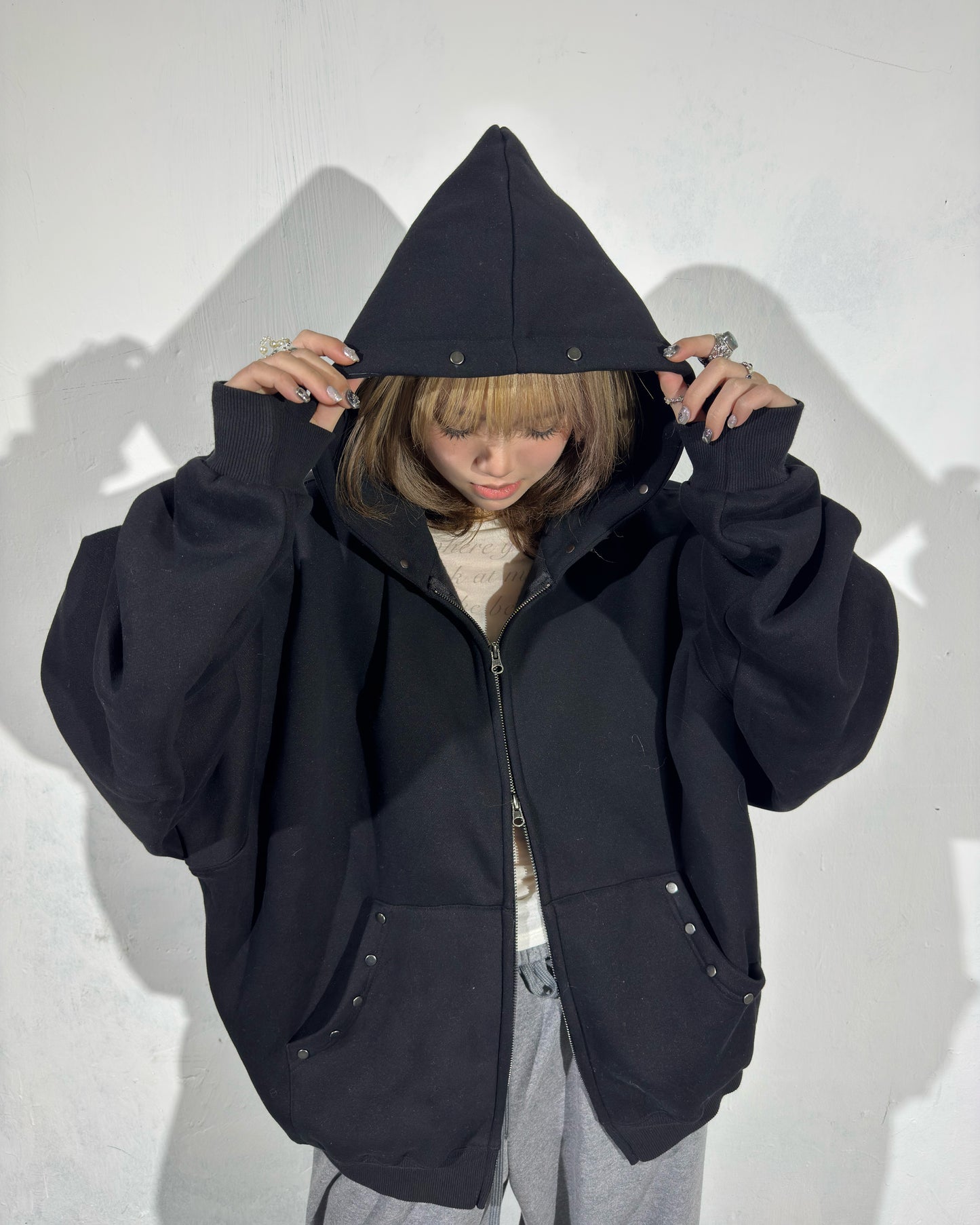 Black Faux Fur Zip Hoodie