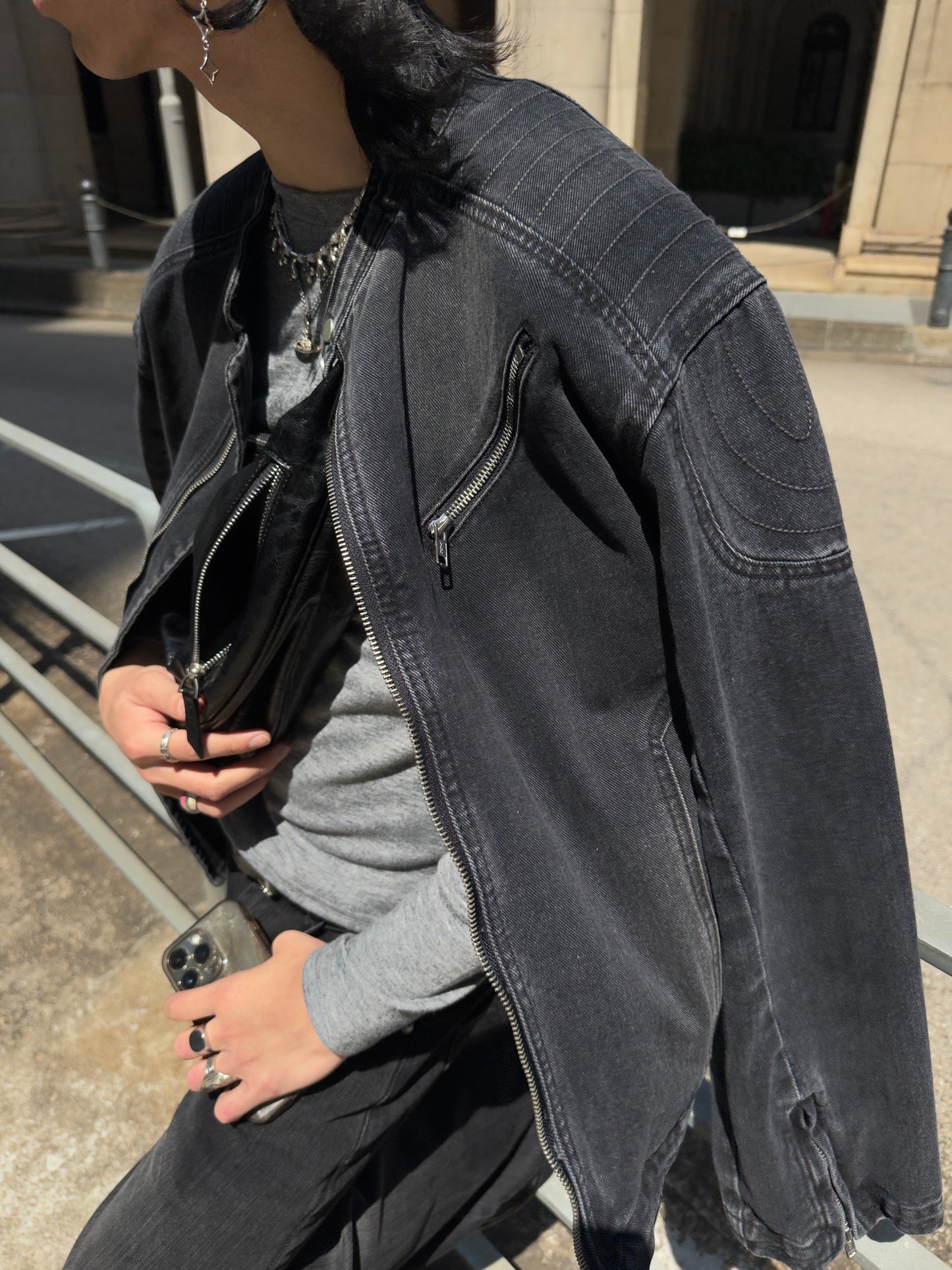 SS26 Biker Denim Jacket