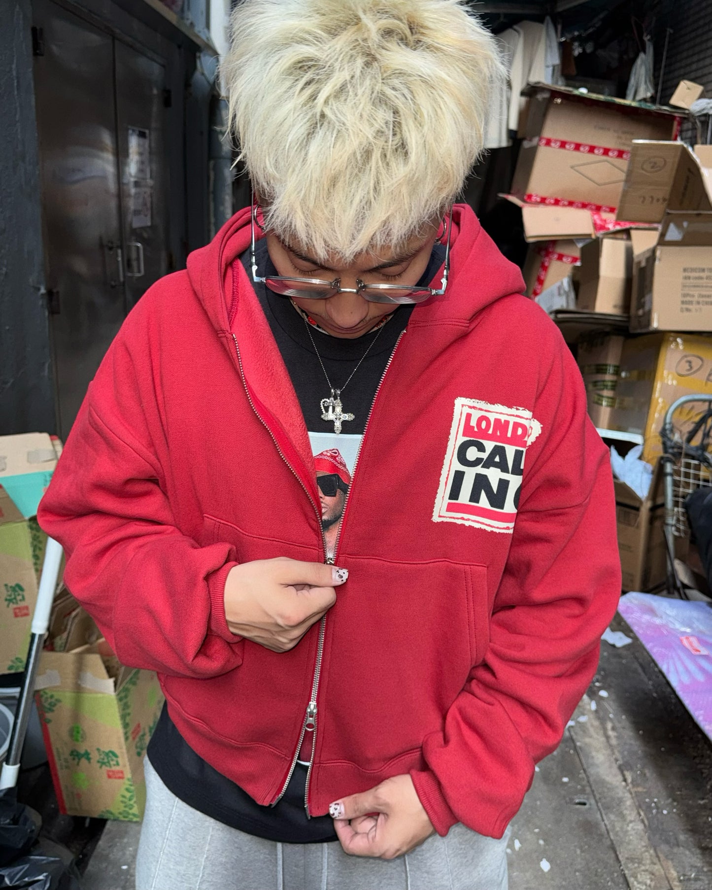SS26 London Calling Crop Zip Hoodie (no fleece)