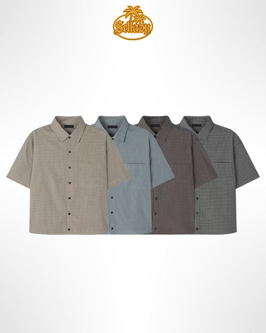 Check crop shirt