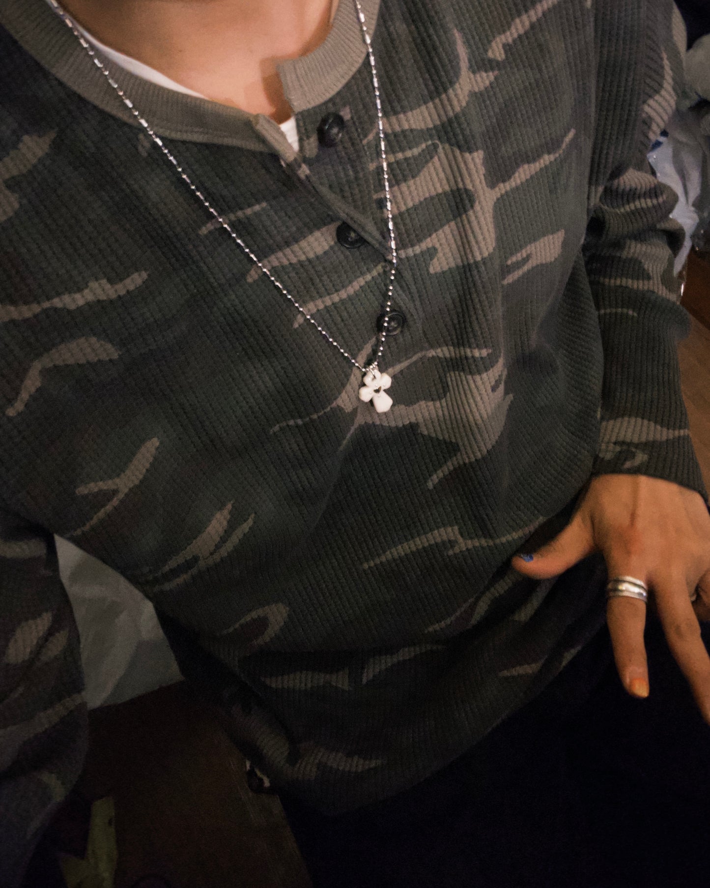 Waffle Camo boxy Long sleeve