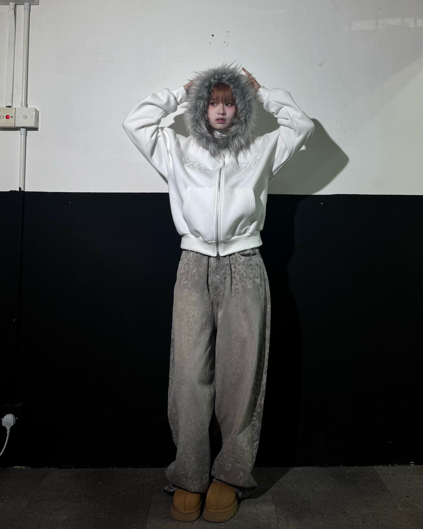 “Bite Me “Fur Zip Hoodie