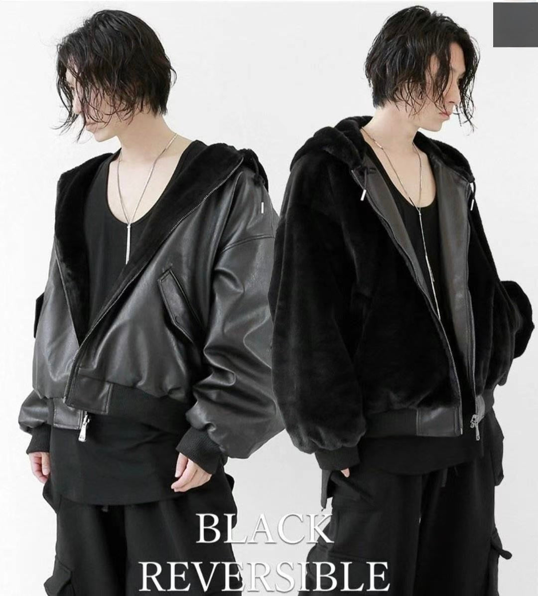 2 Face PVC Leather Jacket