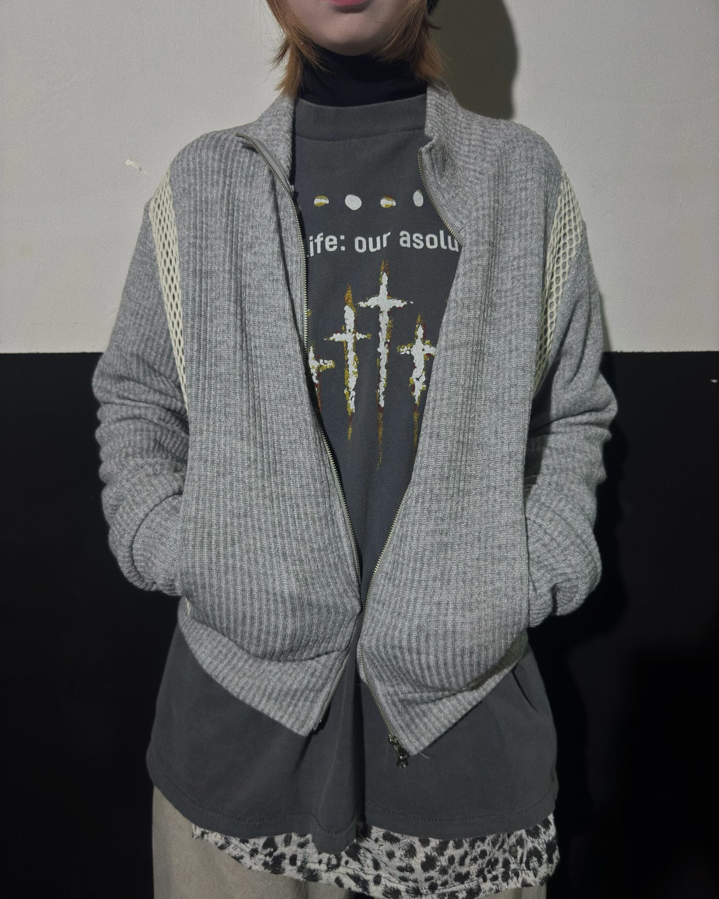 Knit zip up