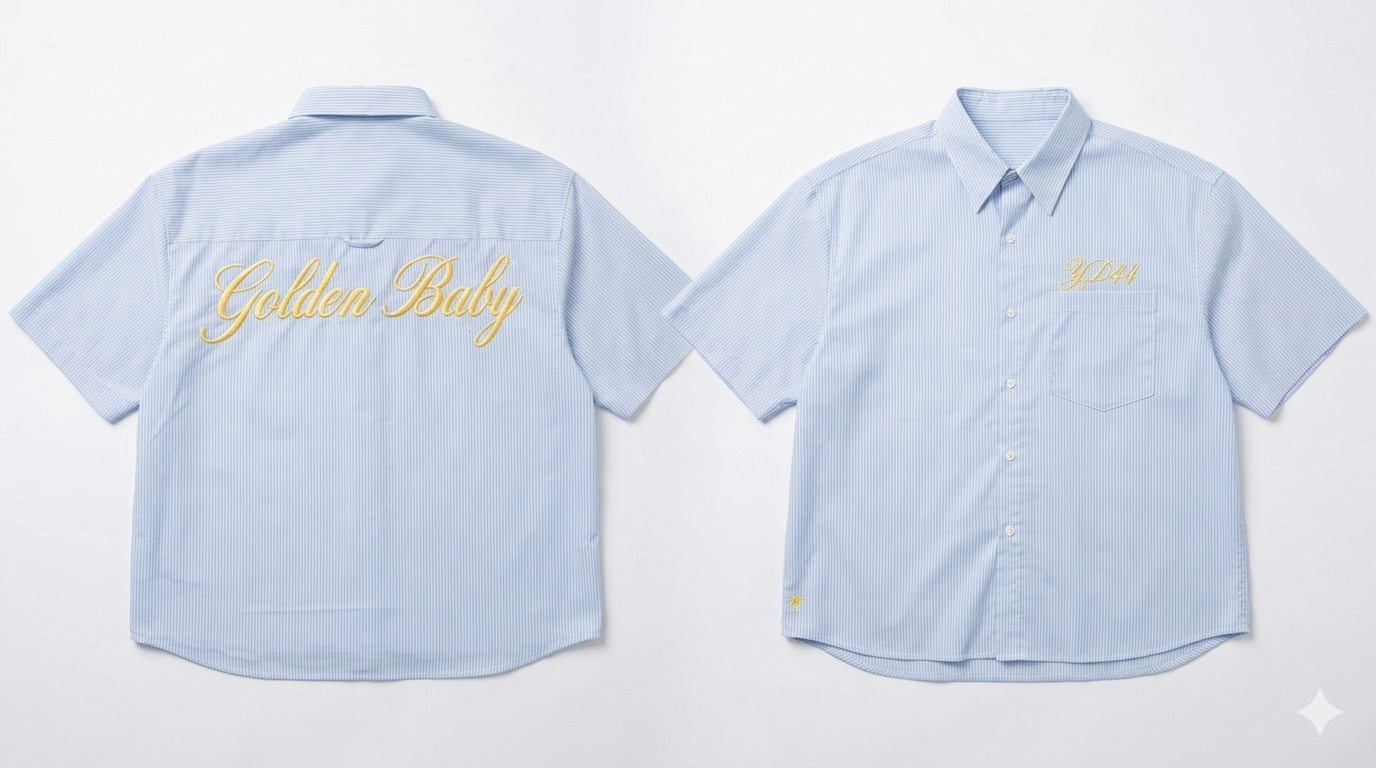YD44 Embroidery Boxy Shirt