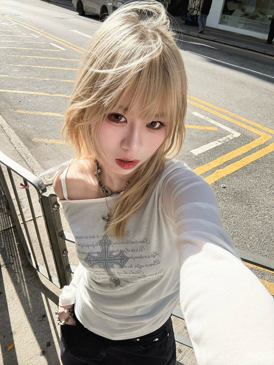 SS26 Cross off shoulder long sleeve