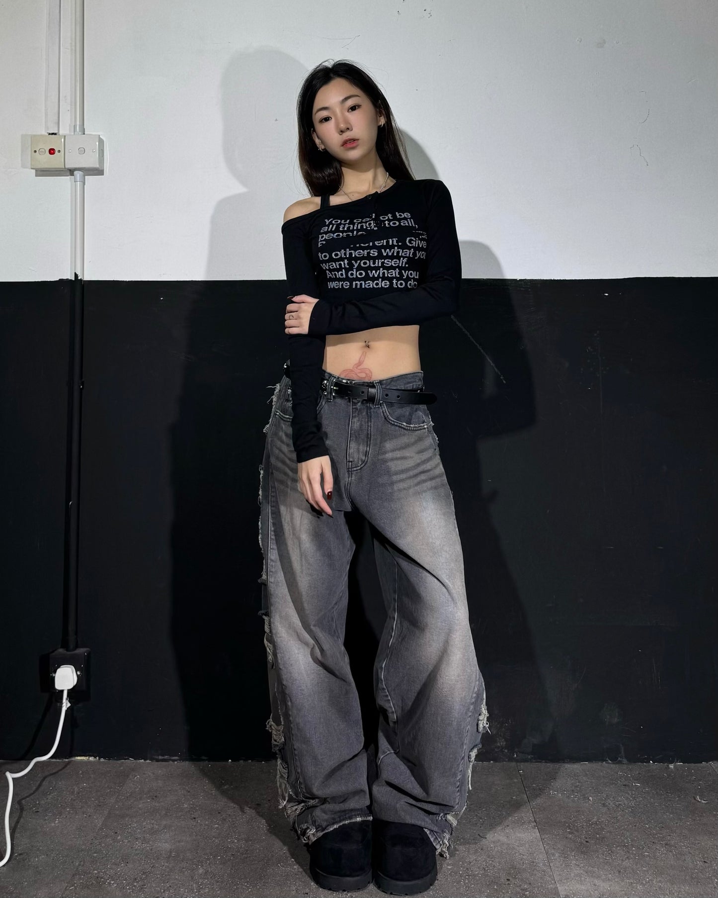 Words Off Shoulder Top