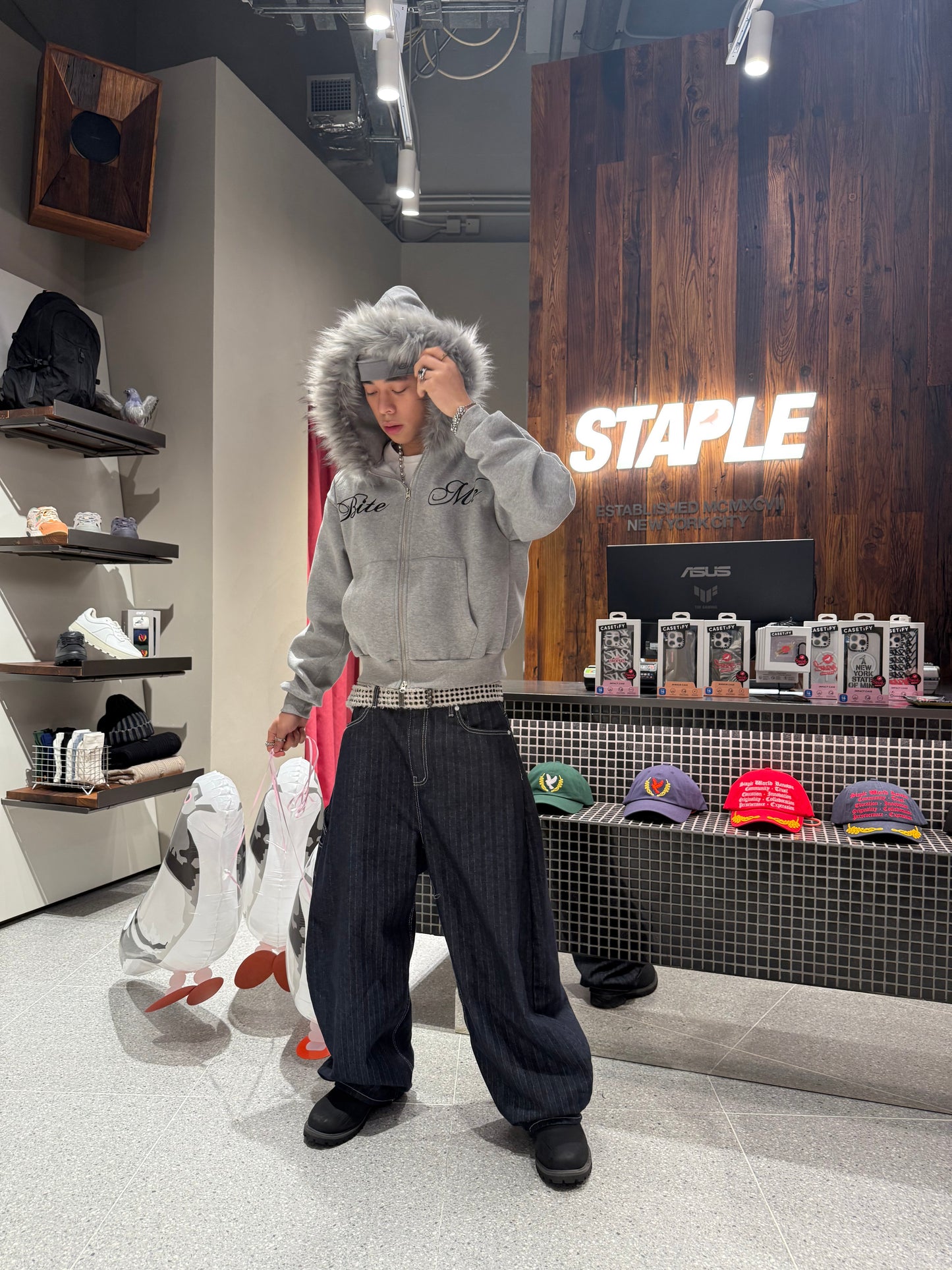 “Bite Me “Fur Zip Hoodie