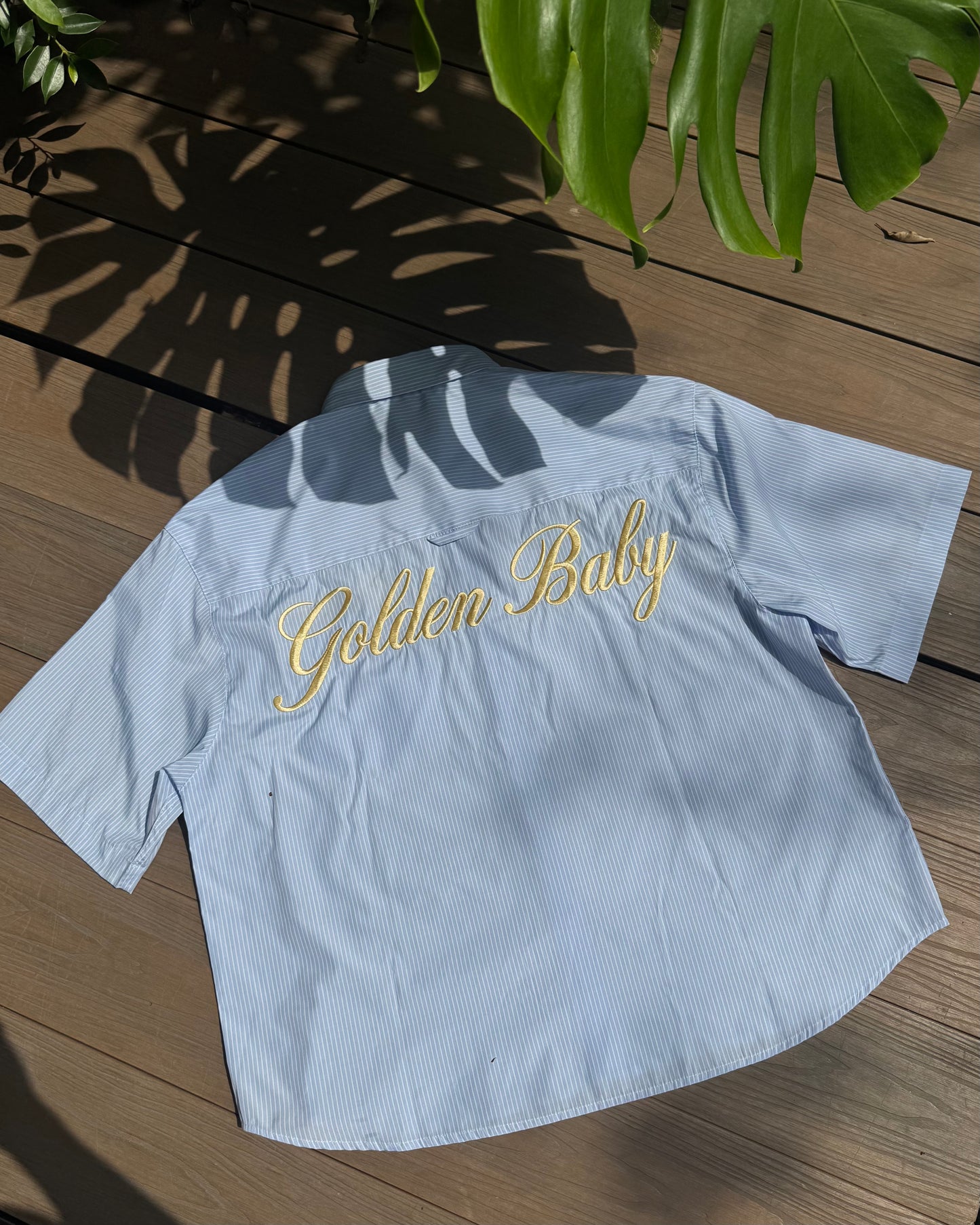 YD44 GB Embroidery Boxy Shirt