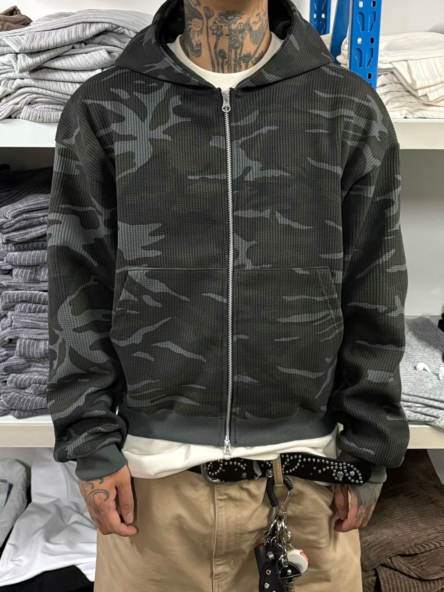 Waffle Camo zip jacket