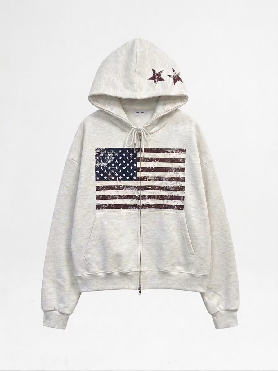 Fw26 American Flag Zip Hoodie