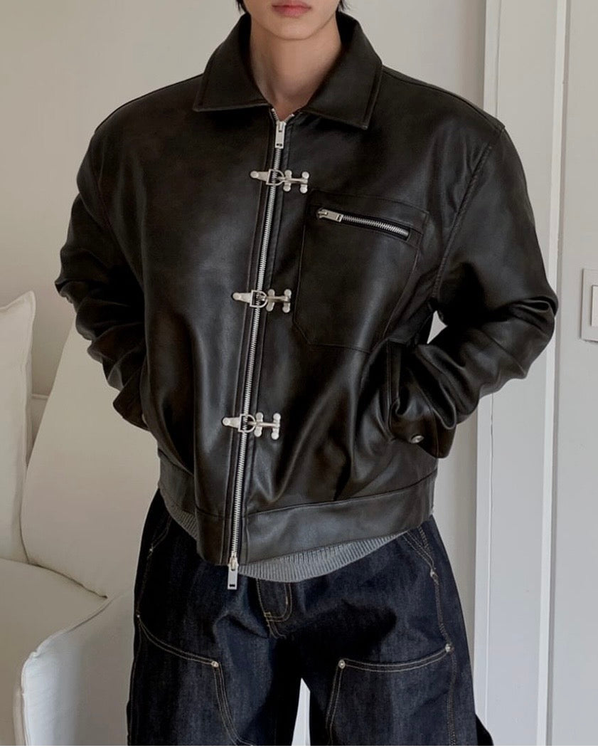 Fireman Hook leather Jacket