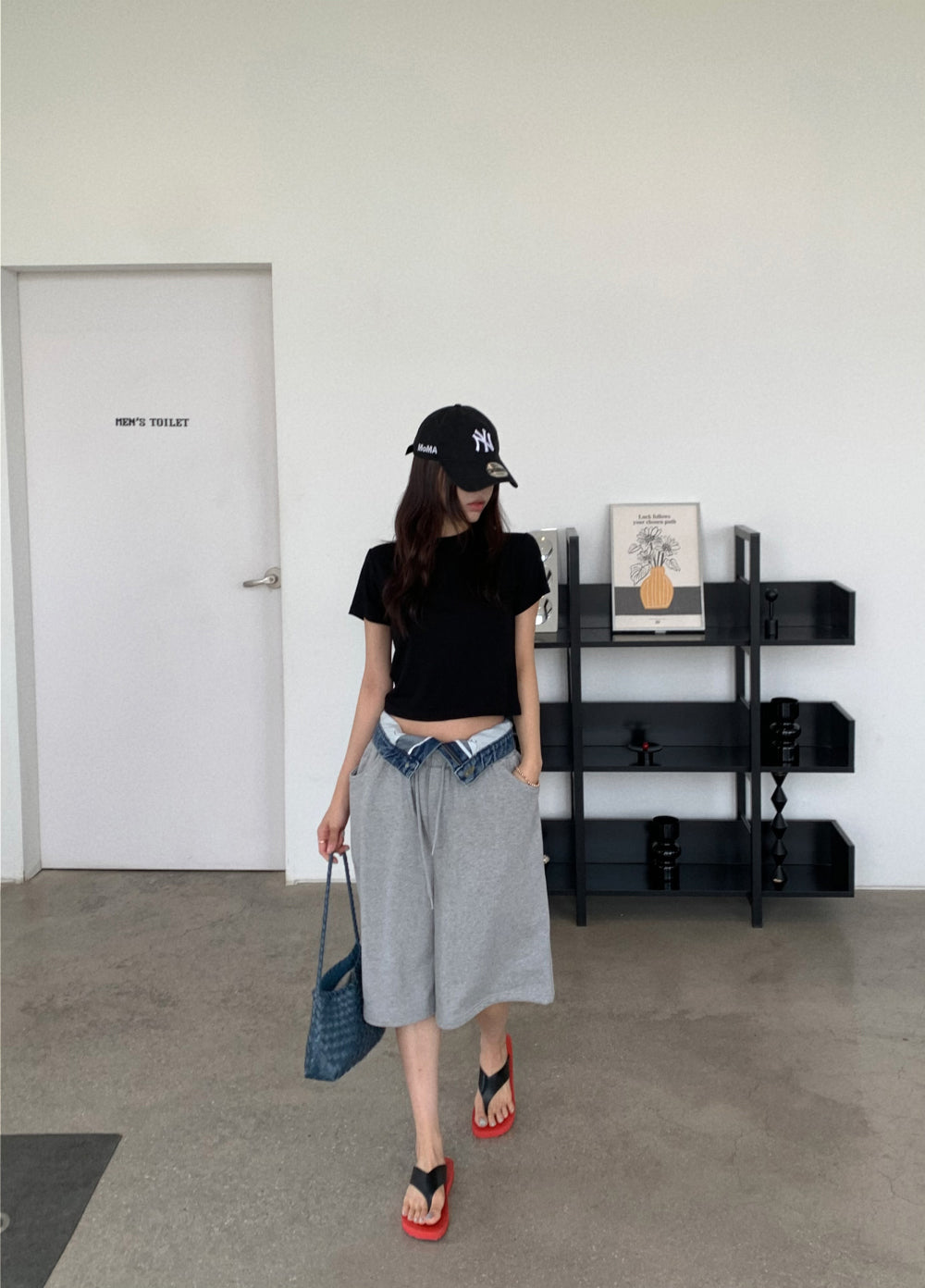 Layered Denim Waistband  Shorts