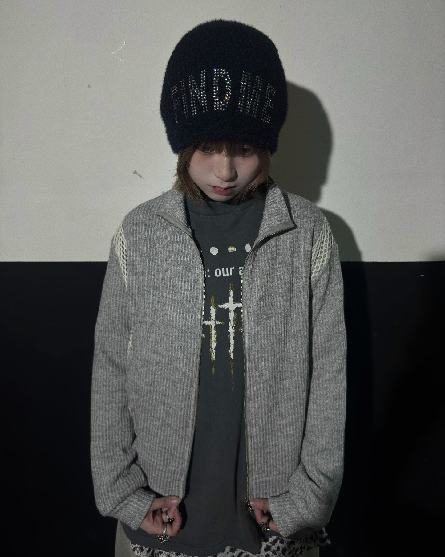 Knit zip up