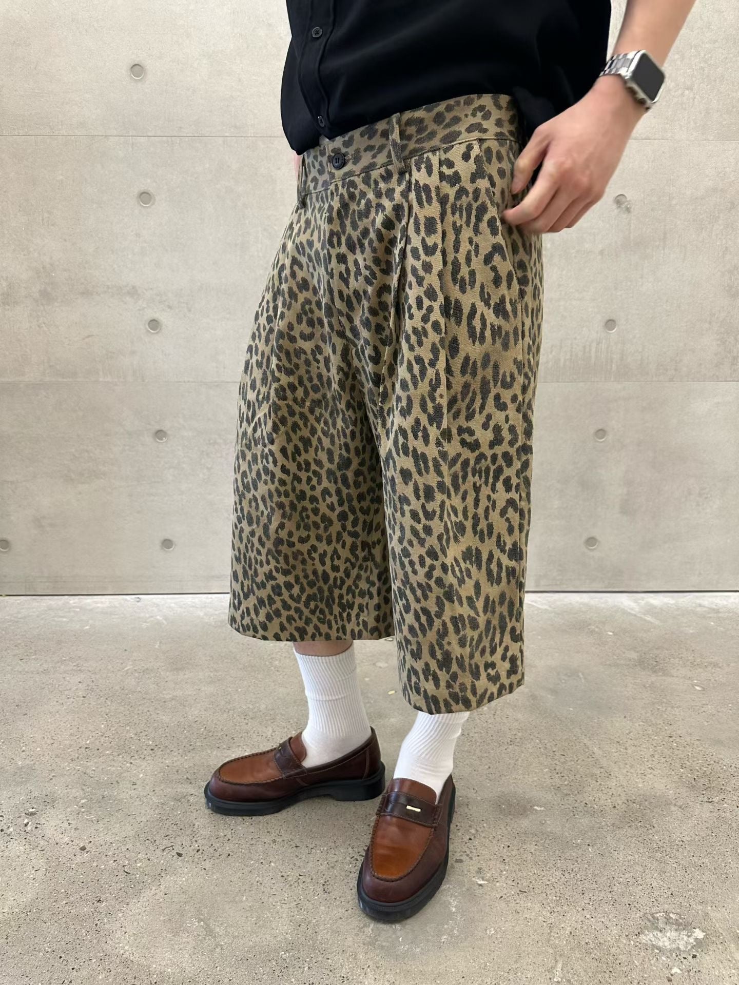 Leopard print Bermuda Jorts