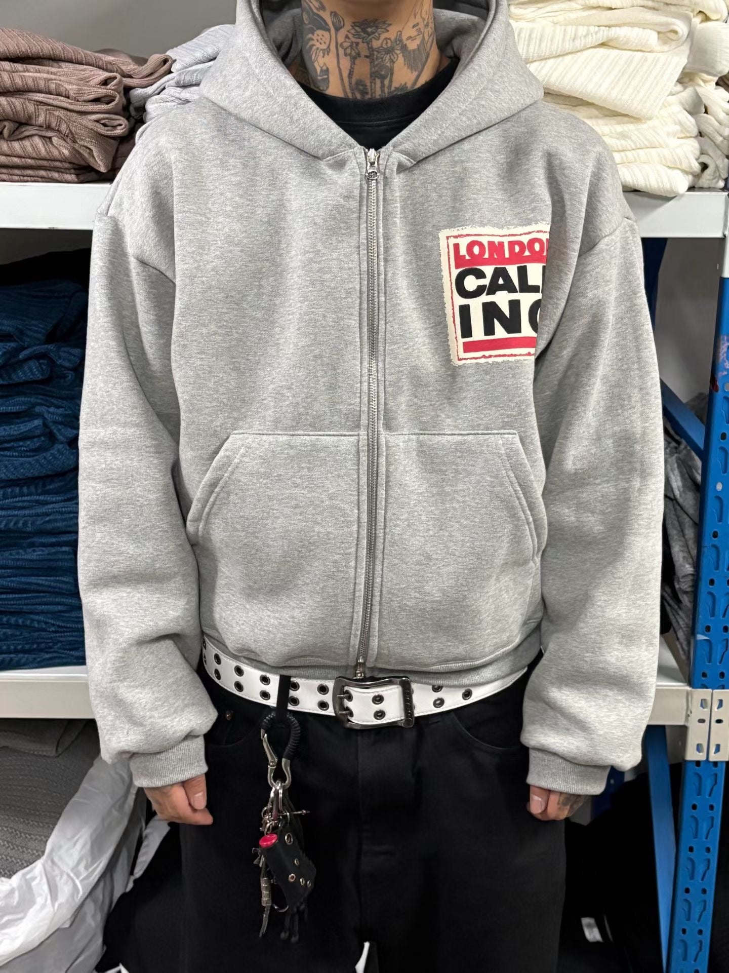 SS26 London Calling Crop Zip Hoodie (no fleece)