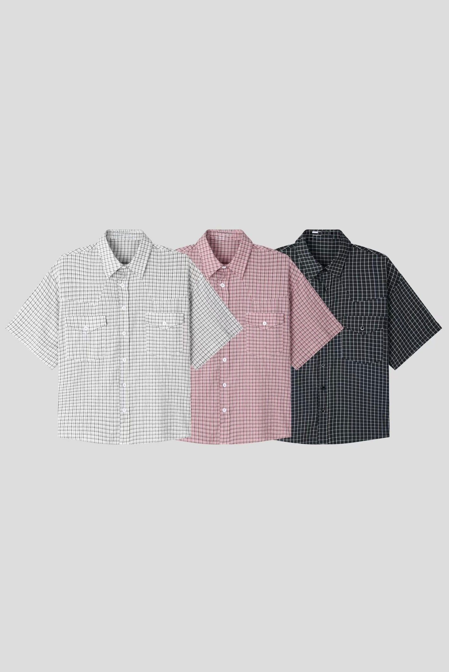 SS26 Double Pocket Checked Boxy Shirt