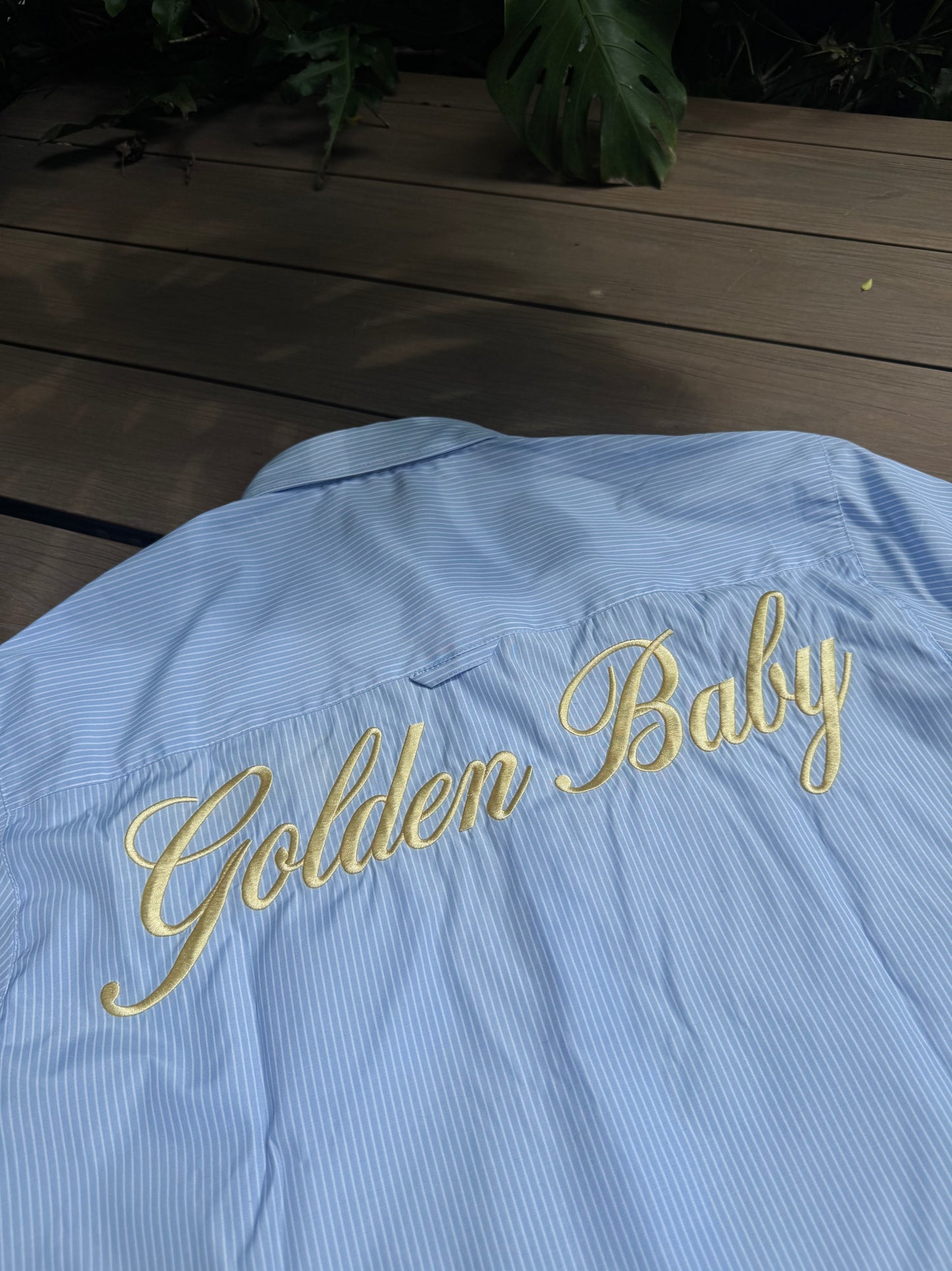 YD44 GB Embroidery Boxy Shirt