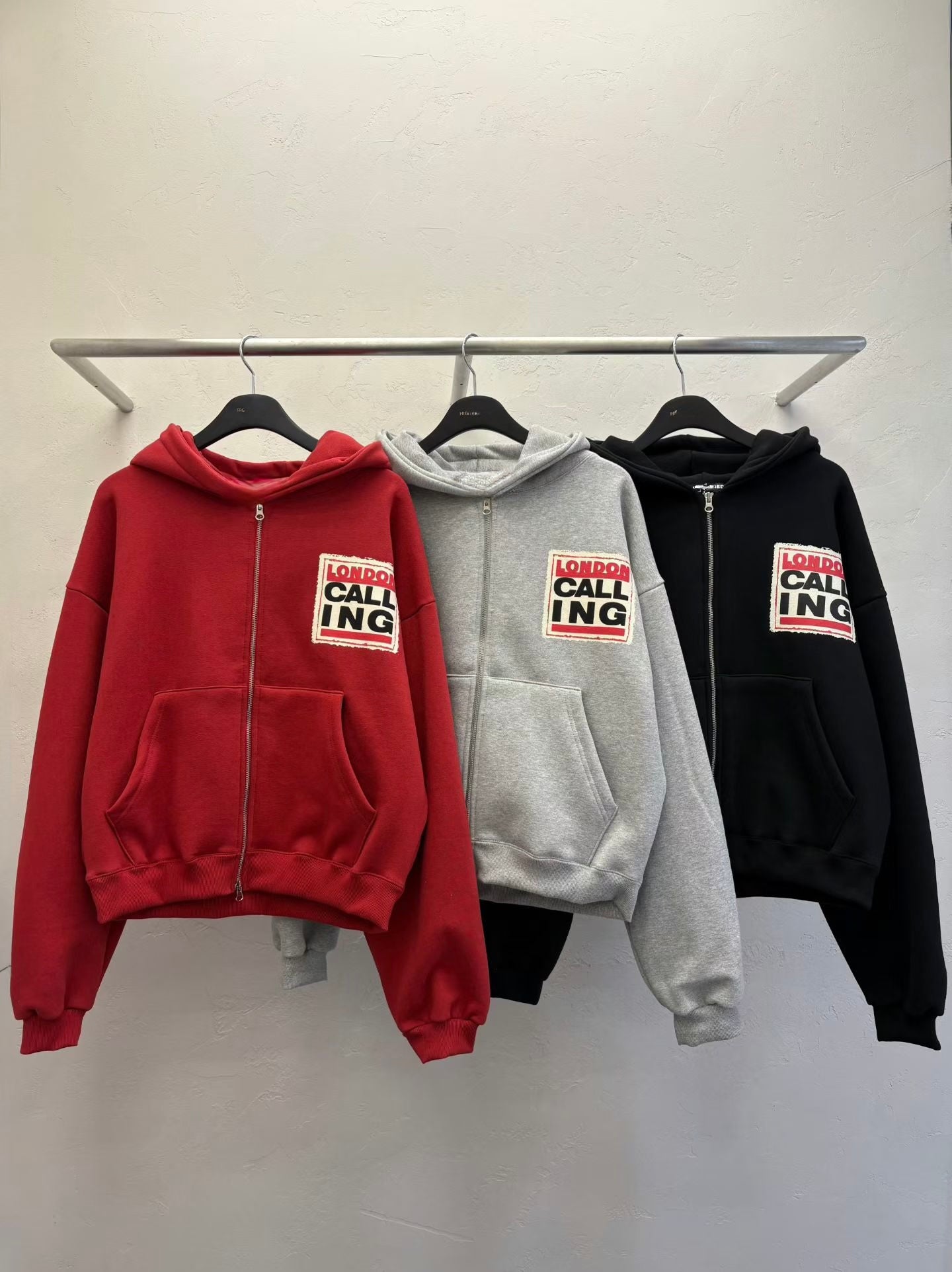 SS26 London Calling Crop Zip Hoodie (no fleece)