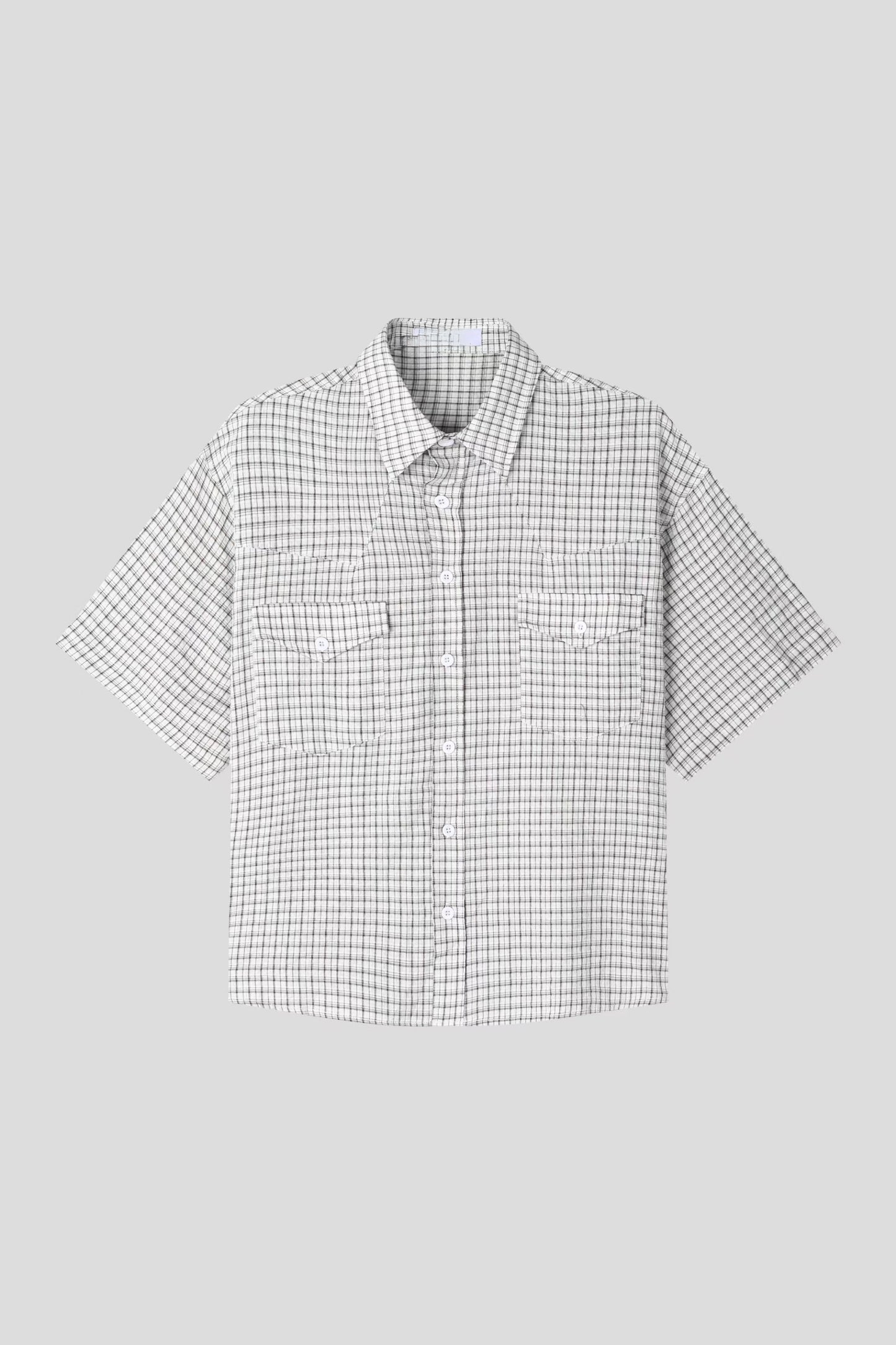 SS26 Double Pocket Checked Boxy Shirt