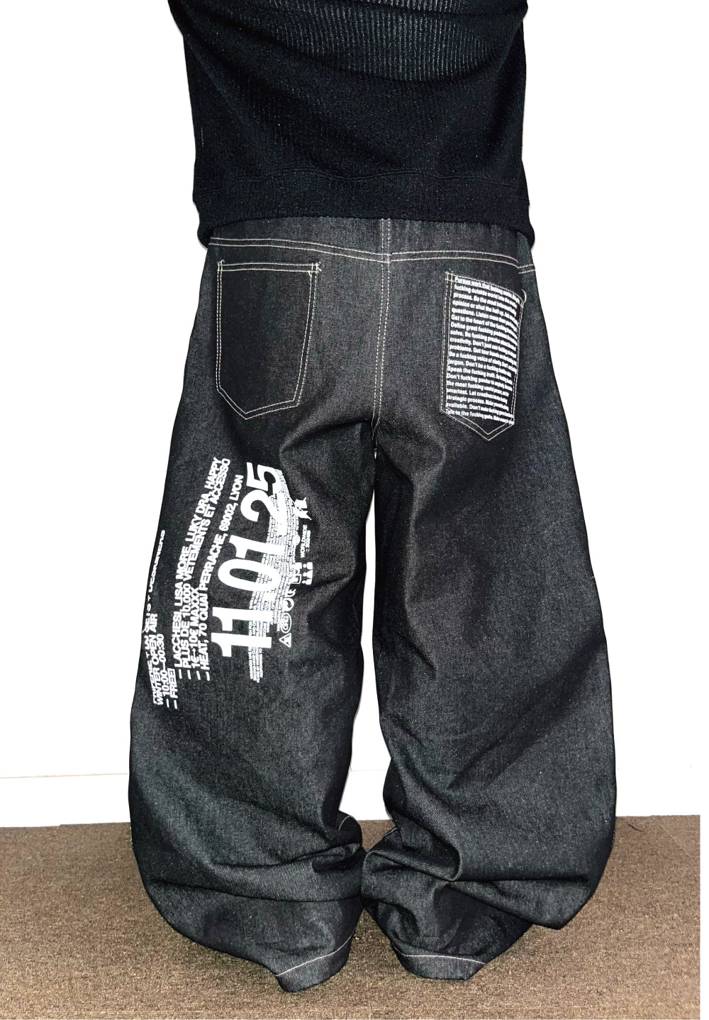 Newspaper Raw Baggy Jeans