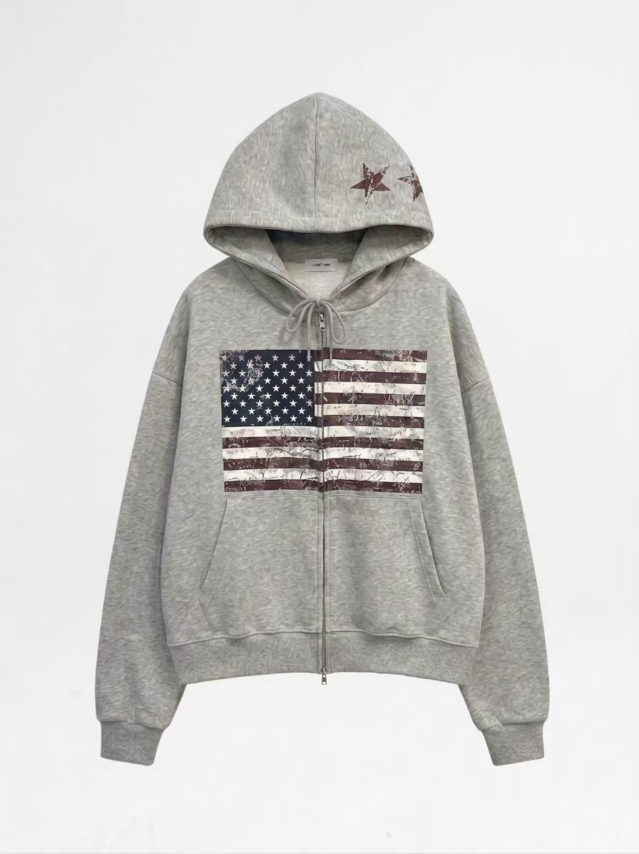 Fw26 American Flag Zip Hoodie