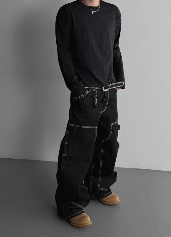 SS26 Double Knee Raw Jeans