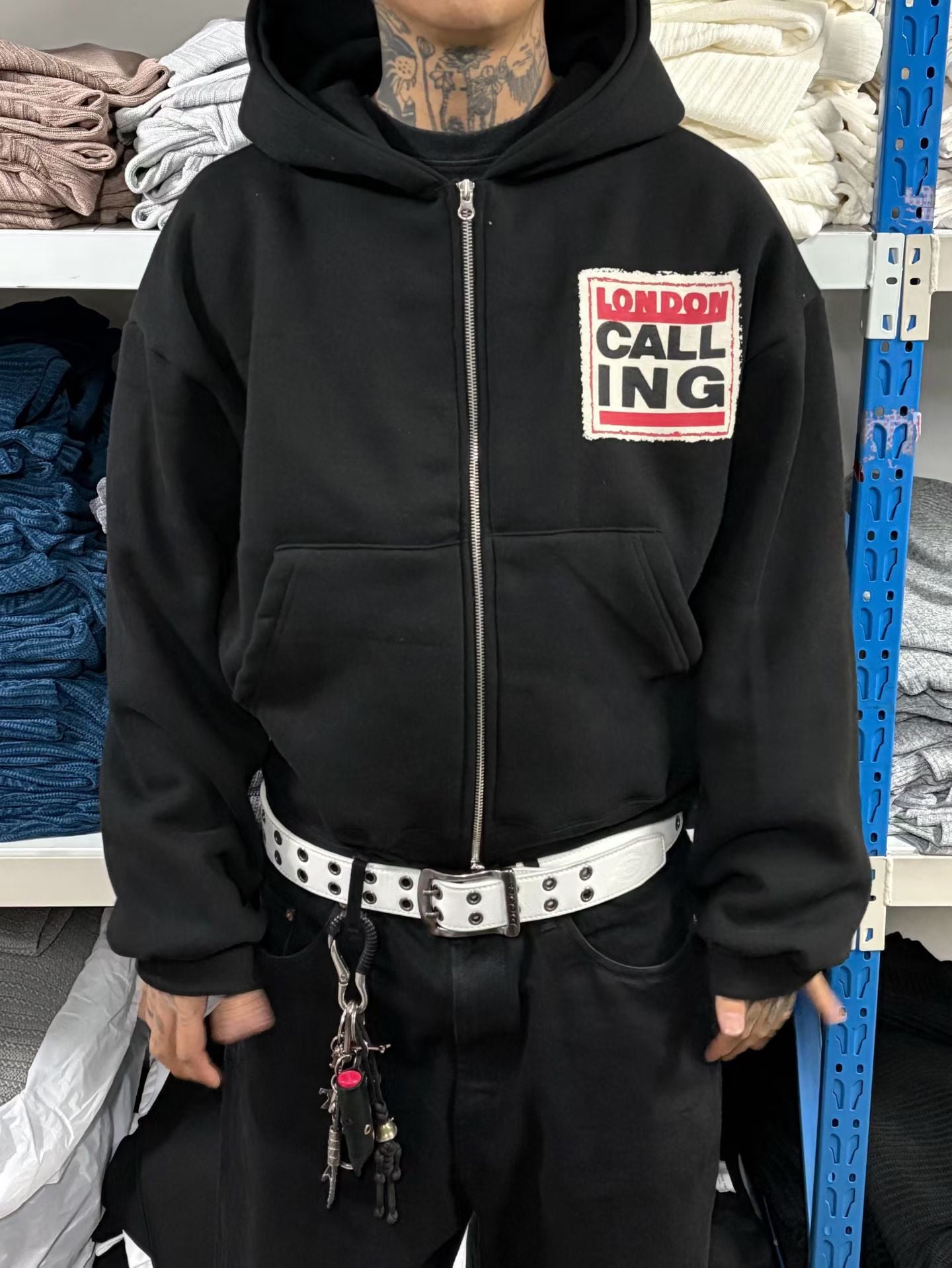 SS26 London Calling Crop Zip Hoodie (no fleece)