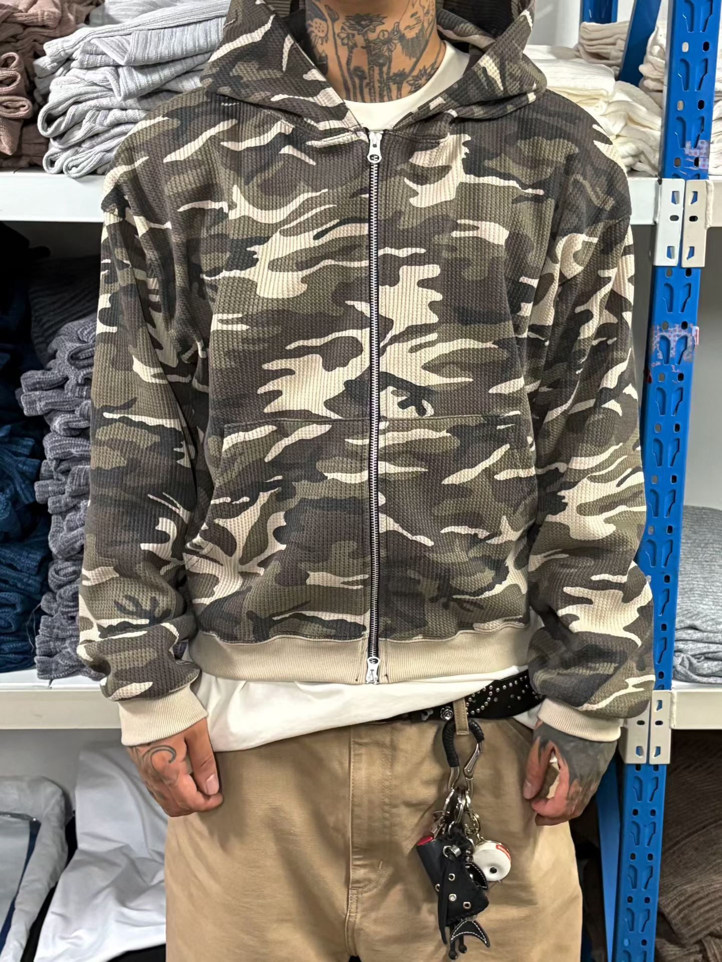 Waffle Camo zip jacket